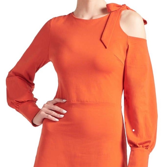 Caprice Dress - Fit and Flare Dress with Shoulder Cut-Out - Picture 1 of 5